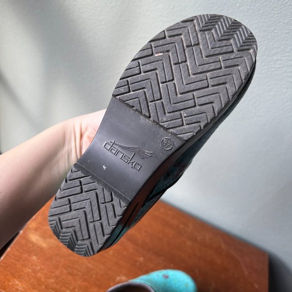 DANSKO Professional Clog turquoise floral snakeskin size 37 (US 6.5-7) - Picture 6 of 11